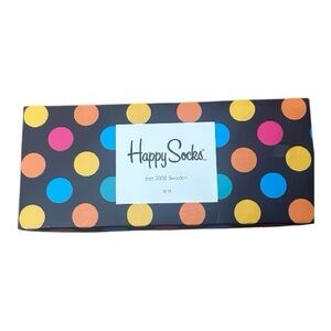 Happy Socks Vibrant Big Polka Dot Gift Box 4pk Fun Festive Size 10-13